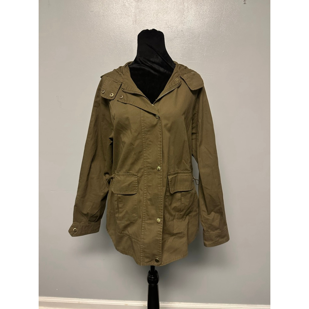 Women's LOVE TREE Olive Green Utility Jacket M